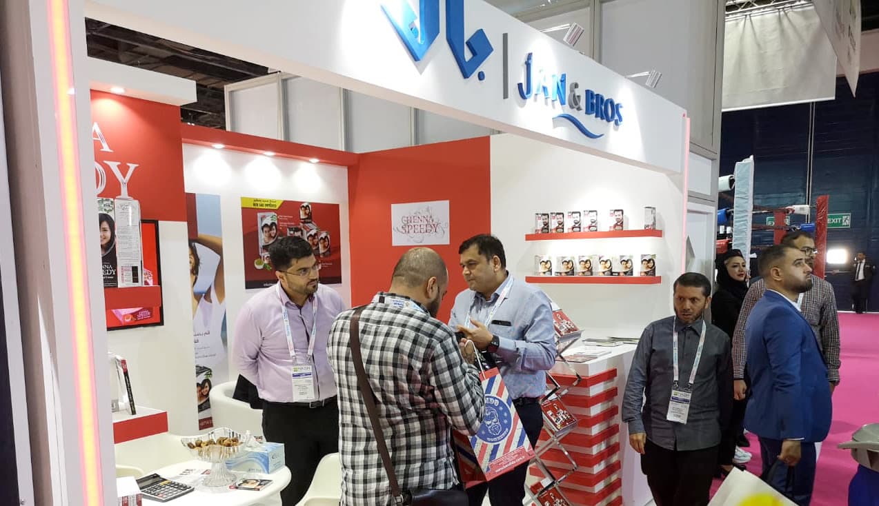 The Henna Speedy stand at Beautyworld Middle East, Dubai, April 2019.
