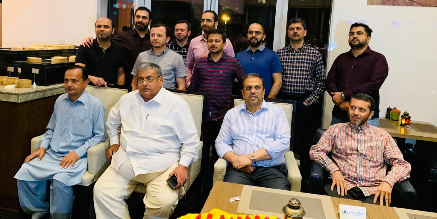 Colleagues at the farewell gathering.